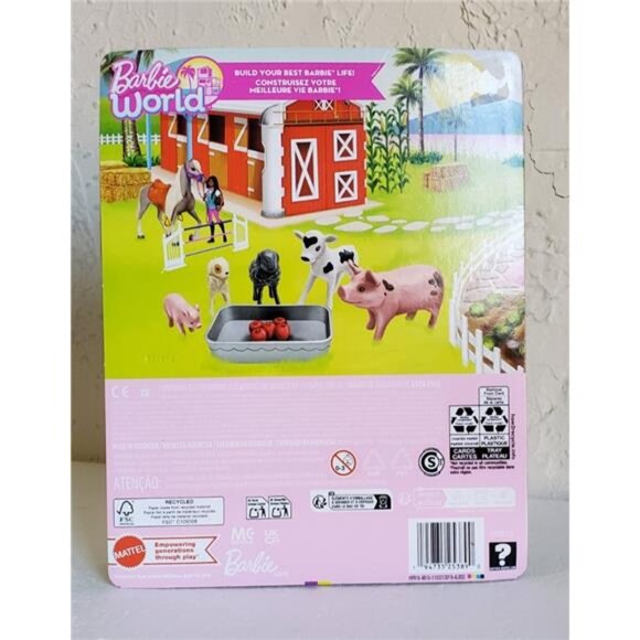Barbie World Fun on the Farm Animal Playset Mattel Cow, Pig, Lamb & Accessories - Picture 5 of 5